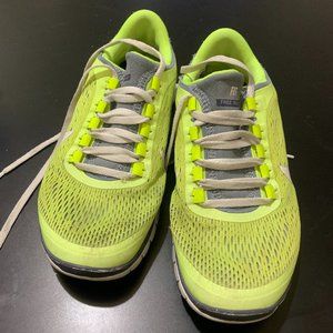 nike free run neon sneakers